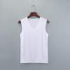 RTRDE Tank Top, Tops Blank Shirts Ribbed Tank Top Men Black Men's Summer Ice Silk Traceless Thin Breathable Color V-Neck Sleeveless Top Thick Mens Tank Tops Under White Top Big (4XL, White) view 4