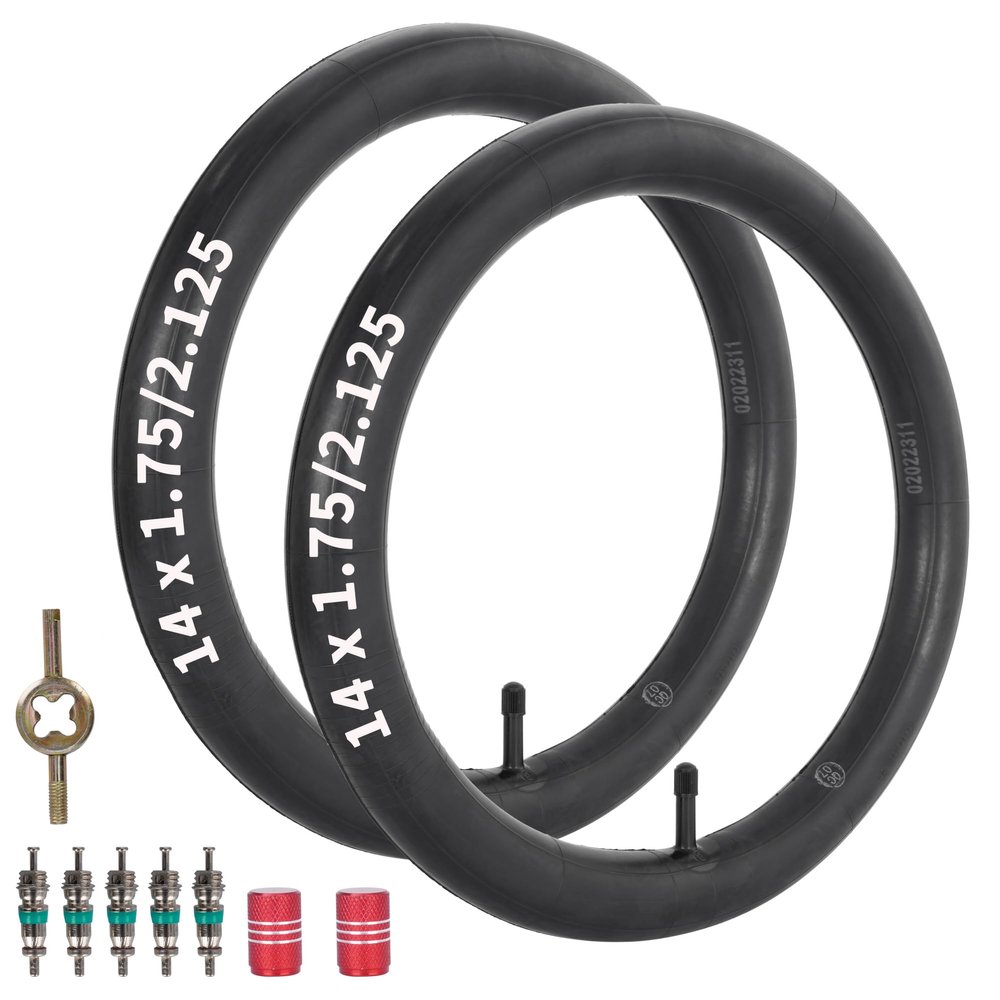 14 x 2.125 Bike Inner Tube Compatible with 14x1.75 14x1.9 14 x 1.95 14 x 2.10 14 x 2.125 Kid Bike Mountain Bike Tire Tube, with 32mm Schrader Valve-2 Pack