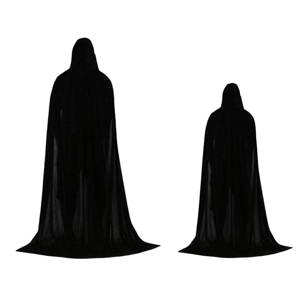 AAGAZA 2X Gothic Velvet Cloak with Hat Goth Witch Costume Halloween Cosplay Capes, 70cm 150cm (Size : 70cm 170cm)