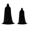 AAGAZA 2X Gothic Velvet Cloak with Hat Goth Witch Costume Halloween Cosplay Capes, 70cm 150cm (Size : 70cm 170cm) view 1