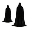 AAGAZA 2X Gothic Velvet Cloak with Hat Goth Witch Costume Halloween Cosplay Capes, 70cm 150cm (Size : 70cm 170cm) view 3