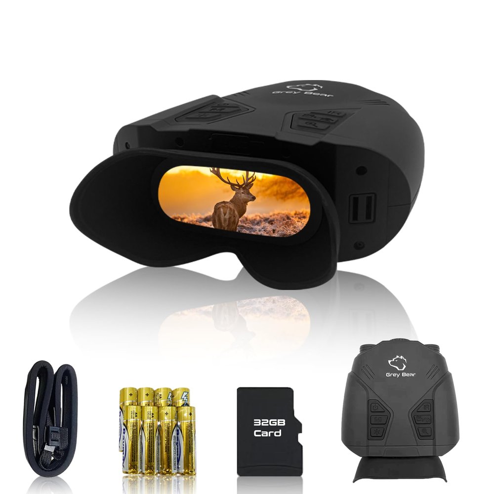 Grey Bear Night Vision Goggles PRO 2, 9X Magnification Infrared Binoculars