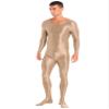 Freebily Men's One Piece Sports Yoga Full Bodysuits Workout Tights Hot Pants High Elastic Jumpsuits Coffee Medium view 2