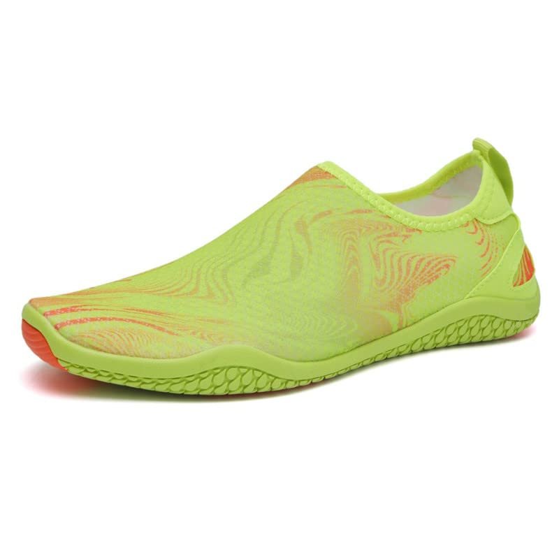 LLTMALL Men's Breathable Barefoot Slip on Water Shoes for Outdoor Beach Swim Surf Green 10.5