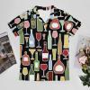 Wine Bottle and Glass Men's Polo Shirt Short Sleeve Pullover Golf Shirt Casual T-Shirt Tee Top L view 3