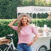 Caramitty Summer Tops for Women Short Sleeves Pullover Sweaters Knit Blouse Cute Dot Sweater Shirt Pink view 2