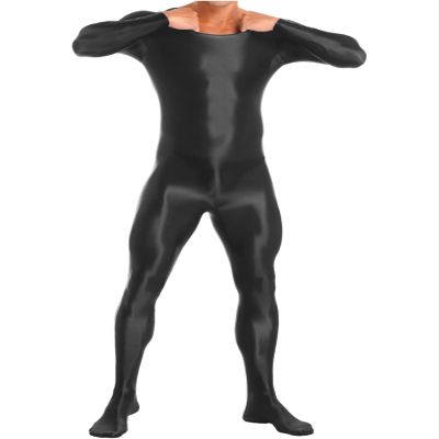 Freebily Men's One Piece Sports Yoga Full Bodysuits Workout Tights Hot Pants High Elastic Jumpsuits Black Medium