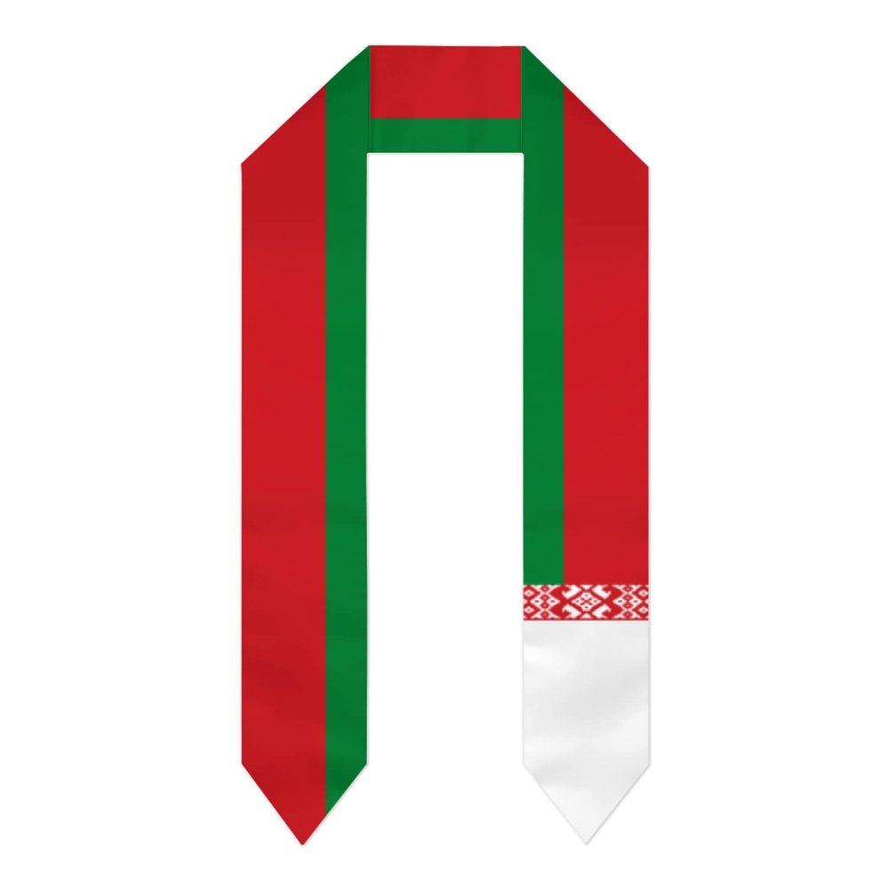 DABOYOZHZH Belarus Flag Graduation Shawl Sash Stole Wraps Scraf For International Study Pride Women Men