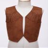 Nikiikoo Kids Boys Western Cowboy Vest Suede Tassel Jacket Outerwear Top Halloween Party Fancy Outfits Vest+A 14 Years view 3