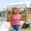 Caramitty Summer Tops for Women Short Sleeves Pullover Sweaters Knit Blouse Cute Dot Sweater Shirt Red view 3