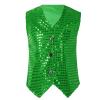 KKmeter Boys Girls Sequin Waistcoat Sleeveless Hip-hop Jazz Dance Stage Performance Costume Vest Tops (Green, 4-5) view 3