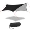 Camping Tarp Waterproof 15 x 15 ft Lightweight Tent, Hammock Rain Fly, UV Protection Large Lightweight Camping Gear, Sunscreen Awning Canopy with Silver Coating for Outdoors Backpacking Patio,Black view 1