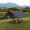 Camping Tarp Waterproof 15 x 15 ft Lightweight Tent, Hammock Rain Fly, UV Protection Large Lightweight Camping Gear, Sunscreen Awning Canopy with Silver Coating for Outdoors Backpacking Patio,Black view 3