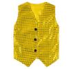 KKmeter Boys Girls Sequin Waistcoat Sleeveless Hip-hop Jazz Dance Stage Performance Costume Vest Tops (Gold, 11-12) view 1