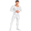 Freebily Men's One Piece Sports Yoga Full Bodysuits Workout Tights Hot Pants High Elastic Jumpsuits White Medium view 3