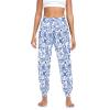 Yasala Blue Flower Women Harem Pants Baggy Yoga Pants Hippie Palazzo Pants Casual Athletic Workout Sweatpants view 2