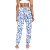Yasala Blue Flower Women Harem Pants Baggy Yoga Pants Hippie Palazzo Pants Casual Athletic Workout Sweatpants view 3