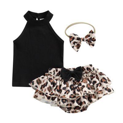 Infant Baby Girls' Clothes Sets Solid Color Button Top Rolled Hem Shorts Playwear Summer Outfit