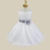 Agoky Kids Flower Girls Dress Elegant Wedding Bridesmaid Formal Pageant Dress Floral Tulle Dance Ball Gown Casual Petal Dress Grey 5 Years view 4