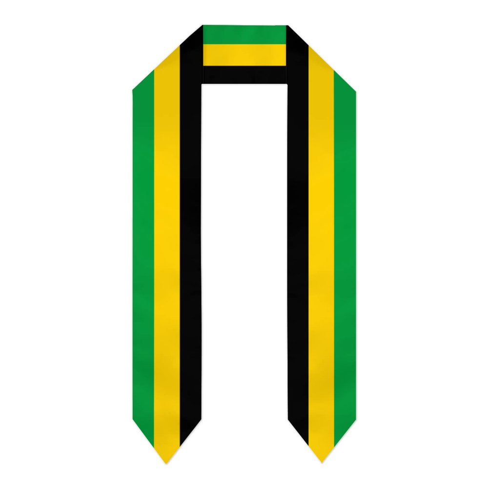 DABOYOZHZH Jamaica Jamaicans Flag Graduation Shawl Sash Stole Wraps Scraf For International Study Pride Women Men
