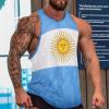 Argentina Flag Mens Tank Tops Summer Sleeveless T-Shirt Casual Funny Gym Workout Tank Top XL view 2
