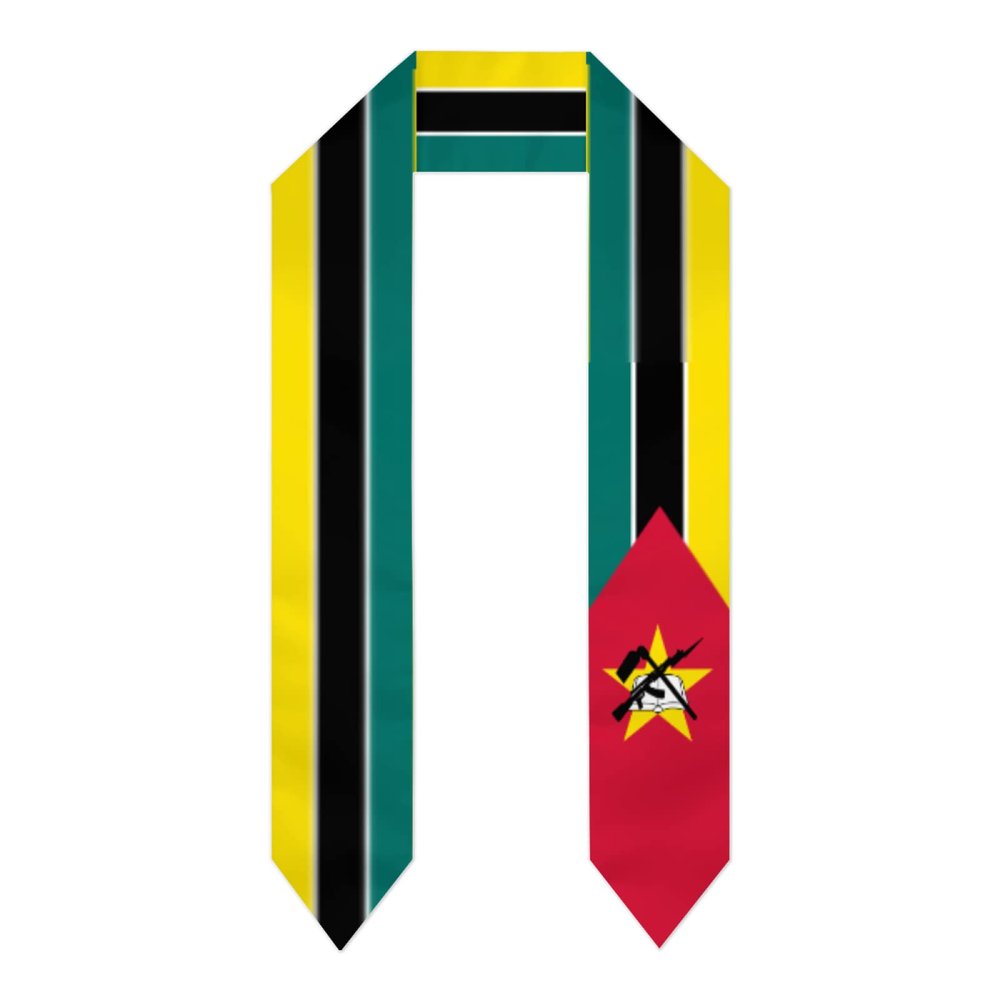DABOYOZHZH Mozambique Flag Graduation Shawl Sash Stole Wraps Scraf For International Study Pride Women Men