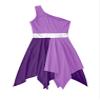 Oyolan Kids Girls One Shoulder Lyrical Praise Dance Dress Sleeveless Color Block Tunic Liturgical Worship Costume Lavender A 6 Years view 3