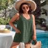 Blooming Jelly Womens Casual Sun Summer Dresses Sexy Swimsuit Cover Up V Neck Sleeveless Dress (Large, Army Green) view 3