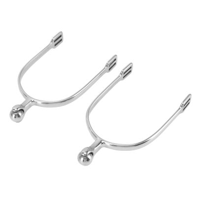 2Pcs Horse Spurs, Stainless Steel Spurs English sty1e Roping Spurs with Rotatable Copper Rowel, Riding Horse Accessory