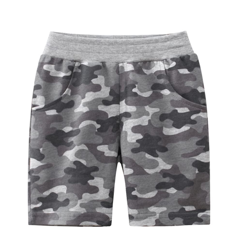 OVTRB Baby Dinosaur Pull-on Shorts Kids Boys Summer Camo Cotton Short Pants Casual Sports Knee Length Shorts