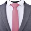 Branduce 2.4" Dusty Rose Tie Mens Skinny Tie for Wedding 6cm Solid Pure Color Thin Slim Woven Necktie (TA04-41) view 2