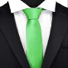 Branduce 2.4" Lime Green Tie Mens Skinny Tie for Wedding 6cm Solid Pure Color Thin Slim Woven Necktie (TA04-35) view 2