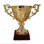SOVEREIGN CREATIONS Metallic Gold Brass Trophy for Winner and Champions (Size: 13) - LT 647