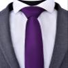 Branduce Mens Tie Solid Pure Color 2.4" Plain Slim Necktie 6cm Skinny Dark Purple Tie for Men (TA04-06) view 2