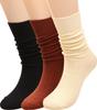 3 Pairs Women Winter Wool Cable Knit Crew Knee High Boot Socks,Size 5-11#W919 (Polyester Blend, Color D24) view 1