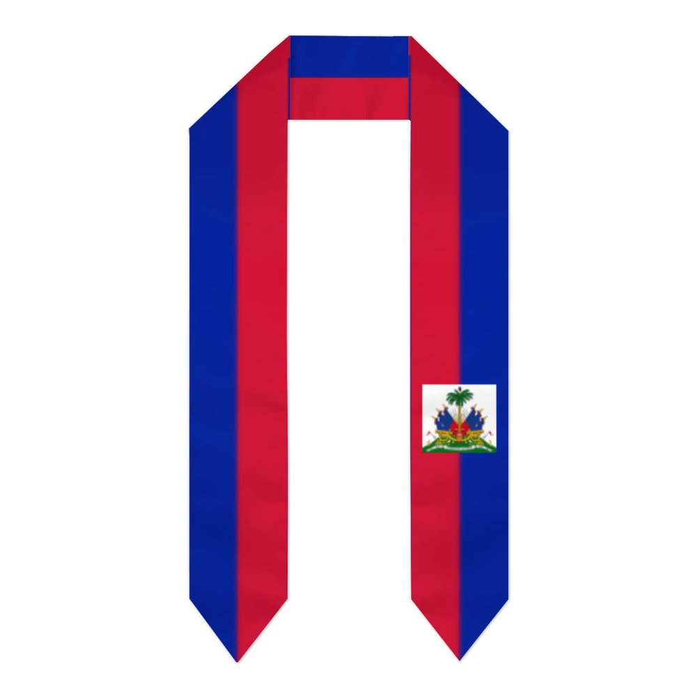 DABOYOZHZH Haiti Haitian Flag Graduation Shawl Sash Stole Wraps Scraf For International Study Pride Women Men