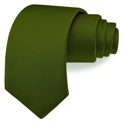 Branduce 2.4" Olive Green Tie Mens Skinny Tie for Wedding 6cm Solid Plain Color Thin Slim Necktie (TA04-29)