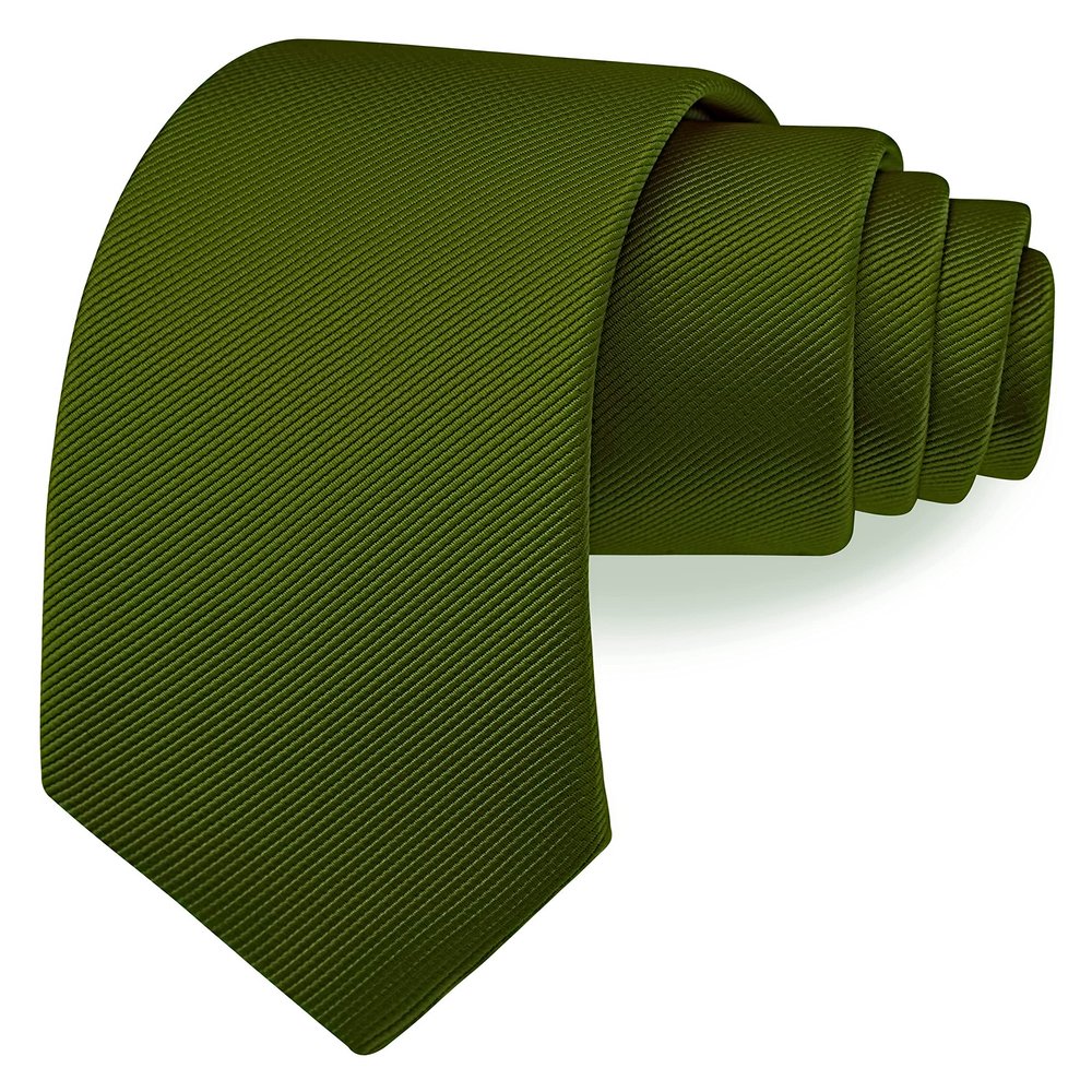 Branduce 2.4" Olive Green Tie Mens Skinny Tie for Wedding 6cm Solid Plain Color Thin Slim Necktie (TA04-29)