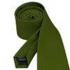Branduce 2.4" Olive Green Tie Mens Skinny Tie for Wedding 6cm Solid Plain Color Thin Slim Necktie (TA04-29) view 3