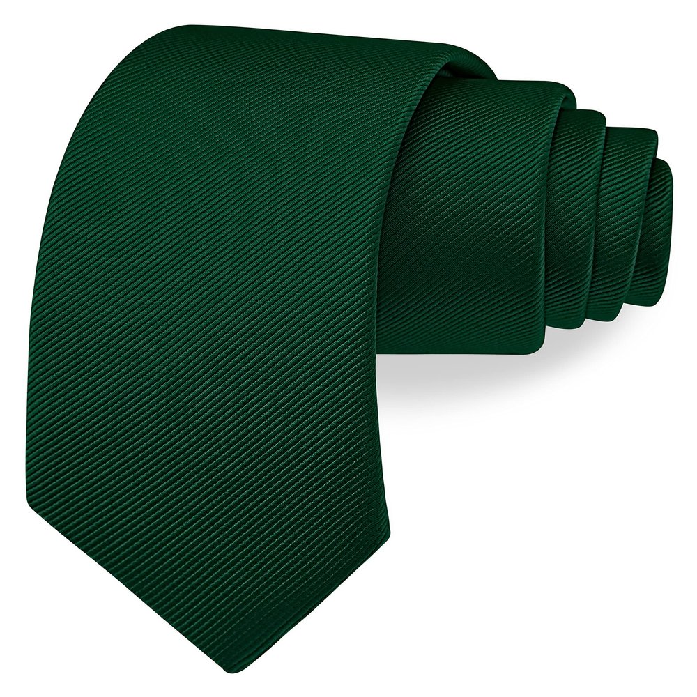 Branduce 2.4" Dark Green Tie for Wedding Skinny Tie for Men 6cm Solid Hunter Green Slim Necktie (TA04-08)