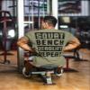Gymish Lifestyle Squat Bench Deadlift Repeat Workout Shirts for Men Weight Plate Gym T-Shirt (XXL, Military Green) view 3