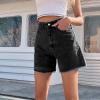 FUMOOD Womens Casual Jeans Shorts for Summer Mid Waist Baggy Bermuda Shorts Trendy Cut Off Hot Denim Shorts with Pockets view 2
