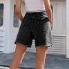 FUMOOD Womens Casual Jeans Shorts for Summer Mid Waist Baggy Bermuda Shorts Trendy Cut Off Hot Denim Shorts with Pockets view 3