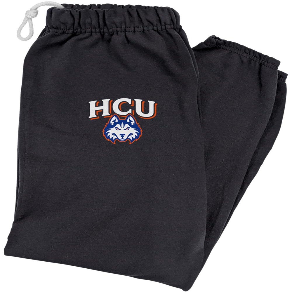 LOGOVISION Houston Christian University Primary Logo Mens Jogger Sweatpants, Black, Large