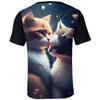 3D Tiger Tshirt Cat Tshirt Face Animal Print T-Shirt Short Sleeve Round Neck Casual Tee for Women Men view 2
