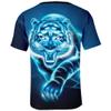 3D Tiger Tshirt Cat Tshirt Face Animal Print T-Shirt Short Sleeve Round Neck Casual Tee for Women Men view 2