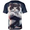 3D Tiger Tshirt Cat Tshirt Face Animal Print T-Shirt Short Sleeve Round Neck Casual Tee for Women Men view 2