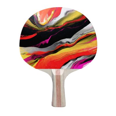 TigerTail Sports Abstract Paint Splash Colorful Design Ping Pong Paddle, Premium 5 Ply Table Tennis Racket (Red on Back)