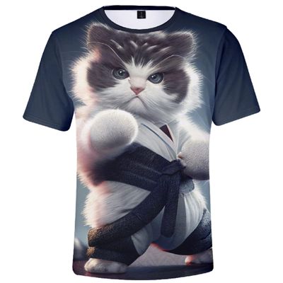 3D Tiger Tshirt Cat Tshirt Face Animal Print T-Shirt Short Sleeve Round Neck Casual Tee for Women Men