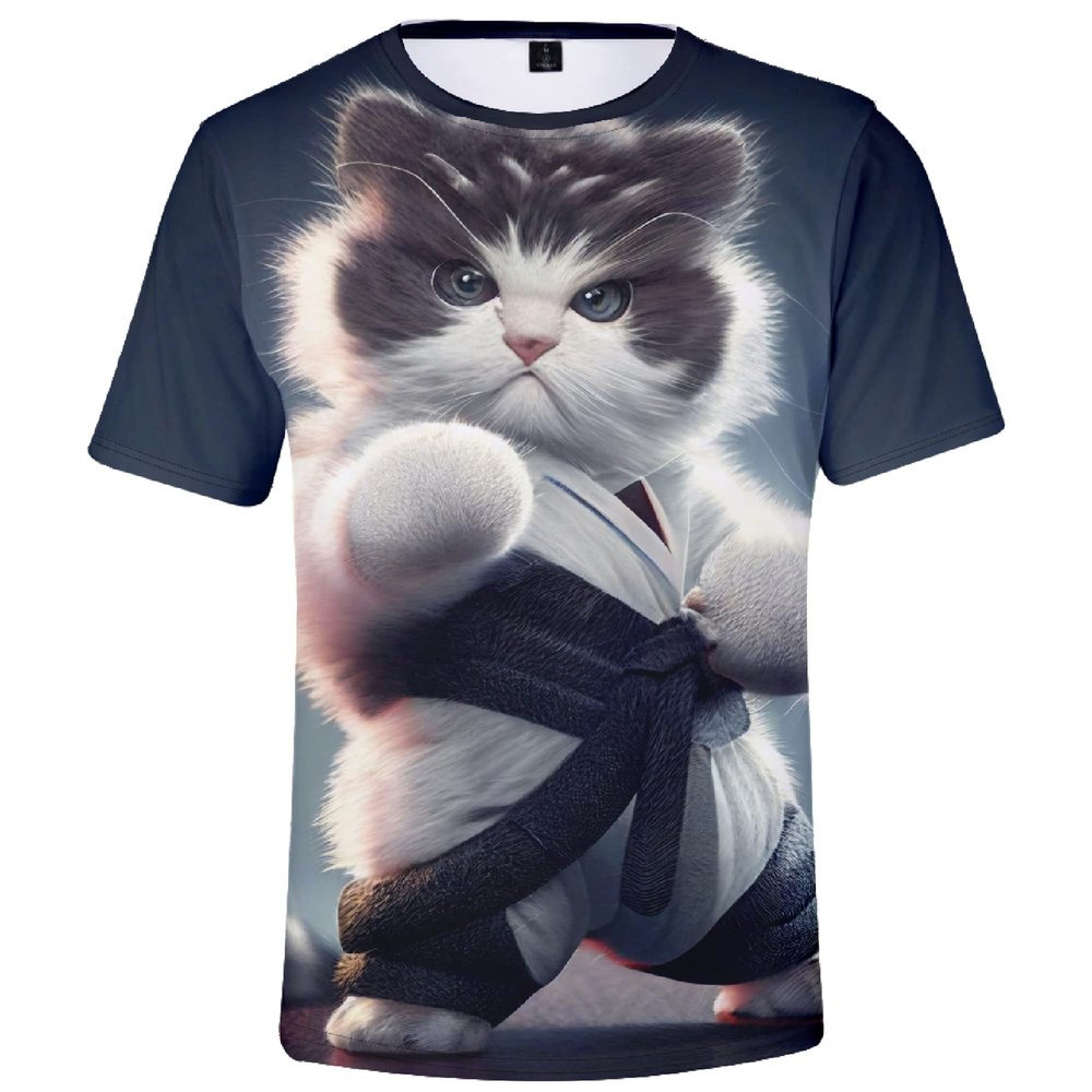 3D Tiger Tshirt Cat Tshirt Face Animal Print T-Shirt Short Sleeve Round Neck Casual Tee for Women Men